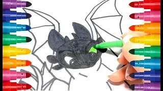 How to draw Toothless from How to train your dragon 3 coloring Как нарисовать Беззубика