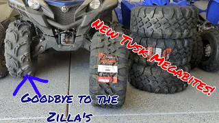 23' yamaha Grizzly 700 gets new Tusk Megabite tires - all the weights and measurements!