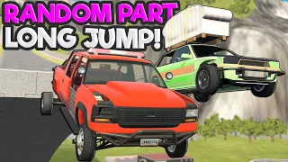Which RANDOM PARTS Car Can Jump the Furthest in Car Jump Arena in BeamNG Drive Mods?