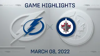 NHL Highlights | Lightning vs. Jets - Mar. 8, 2022