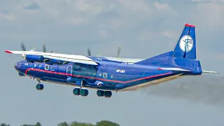 SPECTACULAR CLOSE-UP SMOKEY TAKEOFF! | Ukraine Air Alliance Antonov An-12 At Belgrade Airport | +ATC