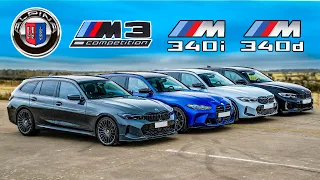 Кто победит в заезде: Alpina B3 или BMW M3 или M340i или M340d?