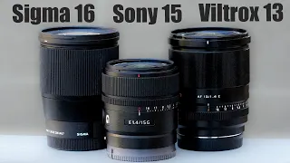 Sony 15mm f1.4 vs Sigma 16mm f1.4 vs Viltrox 13mm f1.4 with the ZV-E10