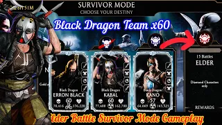 #6 | FW Elder Battle Survivor Mode, Maxed-out Black Dragon Team Gameplay | MK Mobile
