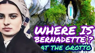 Where is St. Bernadette in the Lourdes Grotto? France Pilgrimage Tour