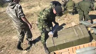 Артобстрел подготовка позиций Армии Украины ополченцами ЛНР