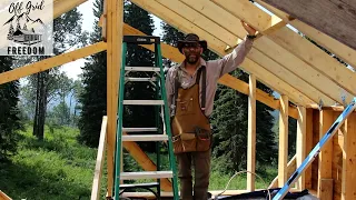 Framing Gable Walls at the OFF GRID CABIN in Northern Canada