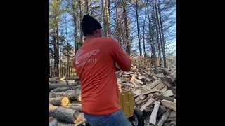 My first firewood video CountyLine wood splitter 25 ton in action