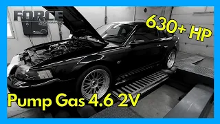 600+ HP | Pump Gas | Turbo 2v 4.6L | Ford Mustang | Dyno Review