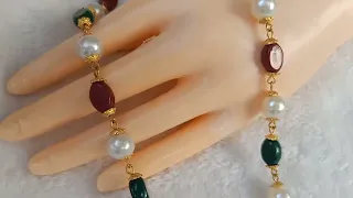 Pakistani Designer handmade Jewellery set/mala with studs@A1Arts