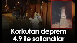 İzmir'de 4,9 büyüklüğünde deprem! İşte deprem anı