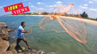 AMAZING CAST NET FISHING IN SEA | MOST SATISFYING CAST NET FISHING