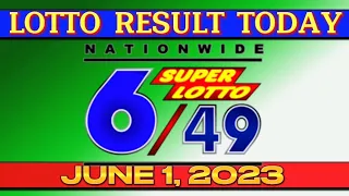 6/49 LOTTO 9PM  RESULT TODAY JUNE 1, 2023 #swertres #ez2lotto