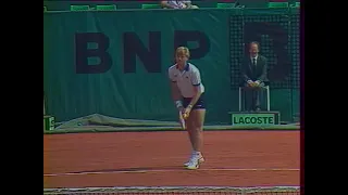 French Open 1985 1R - Vitas Gerulaitis v Boris Becker (part 1)