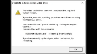 Buckshot Roulette.exe vulkan video driver fix