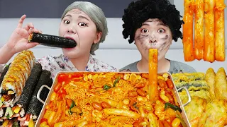 MUKBANG 하이유의 직접 만든 즉석 떡볶이 김밥 먹방! SPICY FIRE NOODLES TTEOKBOKKI & GIMBAP EATING | HIU 하이유