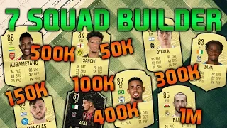 FIFA 20 SQUAD BUILDER 50K 100K 150K 300K 400K 500K 1M SQUAD BUILDER FUT CHAMPIONS TEAM