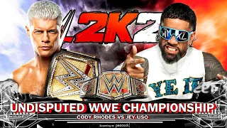 WWE 2K24 | Cody Rhodes Vs Jey Uso - Undisputed WWE Championship | WWE Backlash