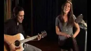 Amy Pearson rehearsing for Don't Miss You acoustic