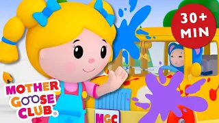 The Wheels on the Bus Color Song + More | Mother Goose Club Cartoons #NurseryRhymes