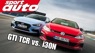 VW Golf GTI TCR vs. Hyundai i30N Performance | Hot Hatch Battle | sport auto