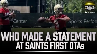 Saints OTA Breakdown: Haener’s standout day, OL shuffle & missing Marshon | Inside Black & Gold