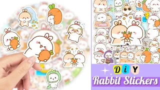 DIY Cute Rabbit Stickers _ How to make cute rabbit stickers _ Handmade Stickers