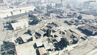 GTA5 Buzzard takes down and destroys wannabe tank griefer