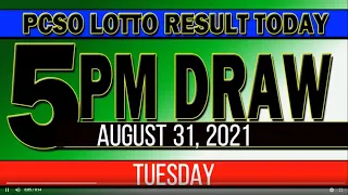 LOTTO RESULT TODAY 5PM DRAW – AUGUST 31, 2021 | 2D | 3D | SWERTRES | EZ2 |