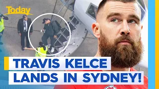 Travis Kelce lands in Sydney ahead of Taylor Swift's first show | Today Show Australia