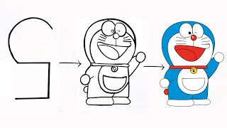 How to Draw Doraemon easy | How to draw Doraemon from Number 5 | Drawing from Numbers | Artcity