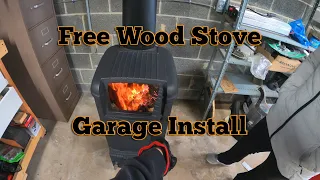 Free Wood Stove Restore, Install, and Test in the Shop