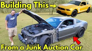 Building a Boss 302 Mustang out of a Cheap Junk Auction Car. Coyote Mustang GT Budget Build