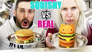 SQUISHY FOOD VS REAL FOOD Challenge - Kaan VS Nina Slow Rising Spielzeug gegen richtiges Essen