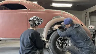 Fabricating the wheel lip moulding from scratch using round rod