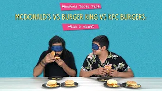 Blindfold Taste Test: McDonald's Vs Burger King Vs KFC Burgers | Ft. Akshay & Shivam | Ok Tested