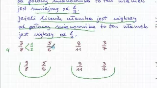 Porównywanie ułamków zwykłych - Matematyka Szkoła Podstawowa i Gimnazjum