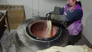 Baking Lavash in Hatsarat, Armenia.