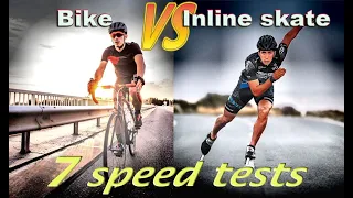 bike vs inline skate, 7 speed tests competition. rolki vs rower maksymalna szybkość.