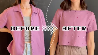 Time for a THIRFT FLIP 🌷 upcycling a shirt from start to finish