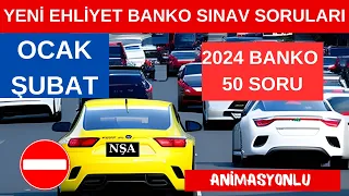 YENİ  EHLİYET ANİMASYONLU SINAV SORULARI 2024 OCAK-ŞUBAT  #EHLİYET2024