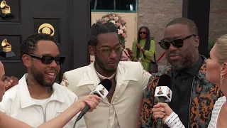 LEON BRIDGES | ROBERT GLASPER | TERRACE MARTIN At 2022 GRAMMYs Red Carpet