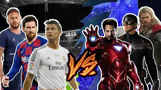 Ronaldo Messi Neymar VS Ironman Captain America Thor COMPARISON (Troll VS) Football VS Marvel