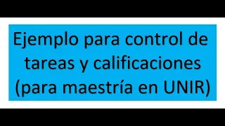 Tabla de control para tareas UNIR