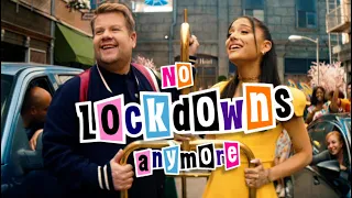 Ariana Grande, James Corden & Marissa Jaret Winokur - No Lockdowns Anymore (The Late Late Show) 4K