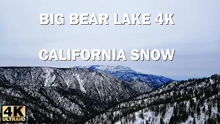 4K Driving - Big Bear Lake - Southern California Winter Snow Scenes