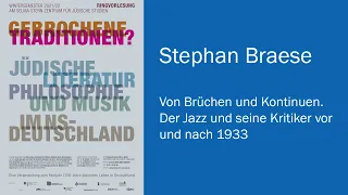 RV: Von Brüchen und Kontinuen. Der Jazz und seine Kritiker vor und nach 1933 (Braese)