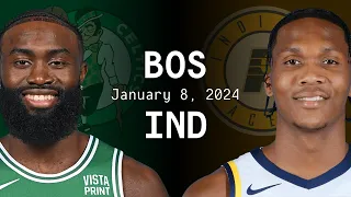 Celtics vs. Pacers Full Game Highlights | Jan. 8, 2024