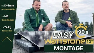 ⏱️ Sekunden-Solarinstallation: Wattstone 10° Flachdach Montagesystem aus Feinbeton! ⚡️