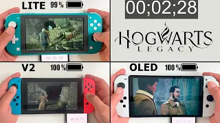 Battery Life of Hogwarts Legacy on Nintendo Switch LITE vs. Standard vs. OLED